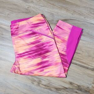 💜Avia Hot Pink & Orange Capri Athletic Leggings Medium